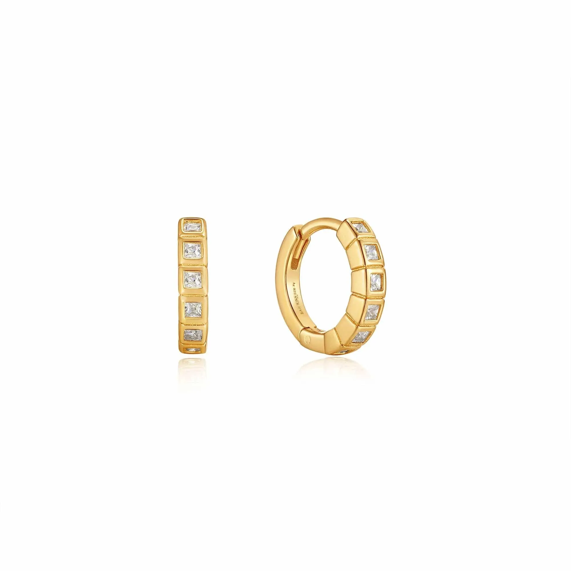 Gold Glam Huggie Hoop Earrings