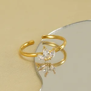 Gold Plated Tri Zircon Gold Rings JLTR0423