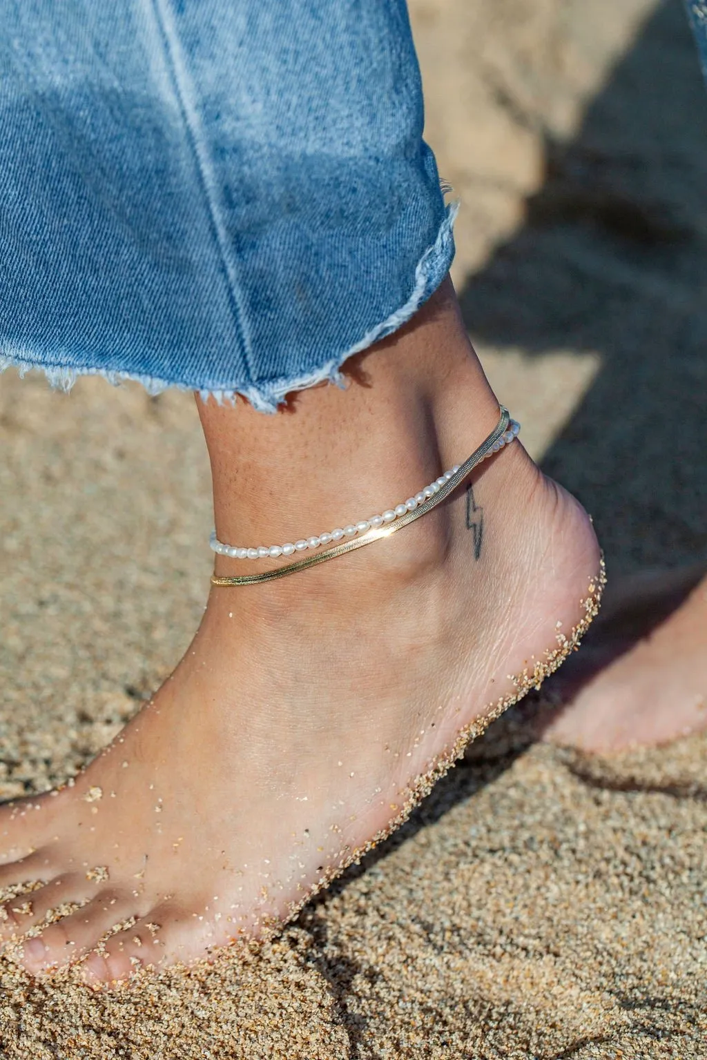 Herringbone Chain Anklet - Konani