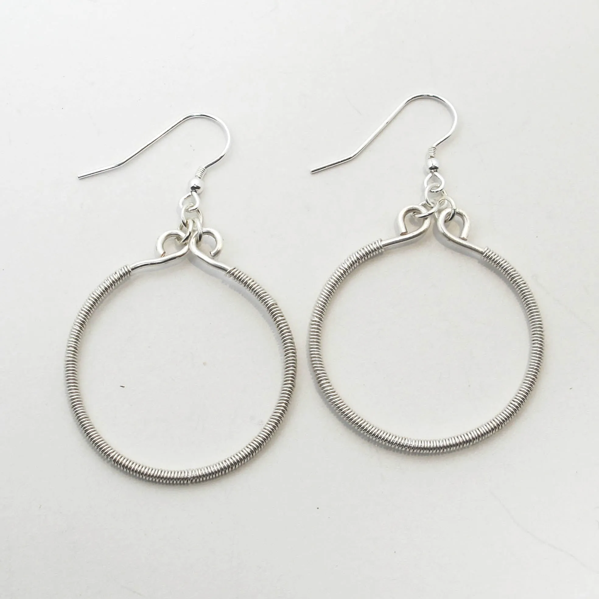 Hoop Earrings Wrapped with Wire (click for colors & sizes) #102