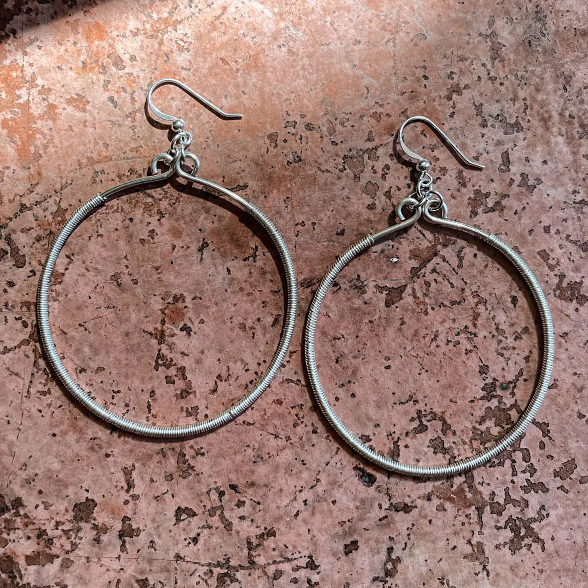 Hoop Earrings Wrapped with Wire (click for colors & sizes) #102