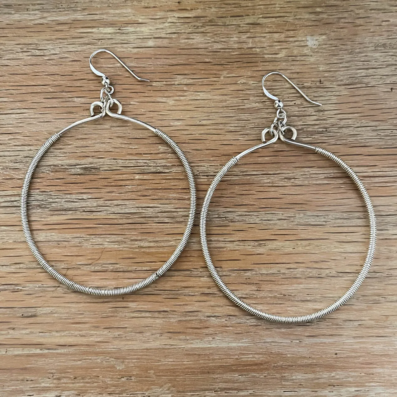 Hoop Earrings Wrapped with Wire (click for colors & sizes) #102