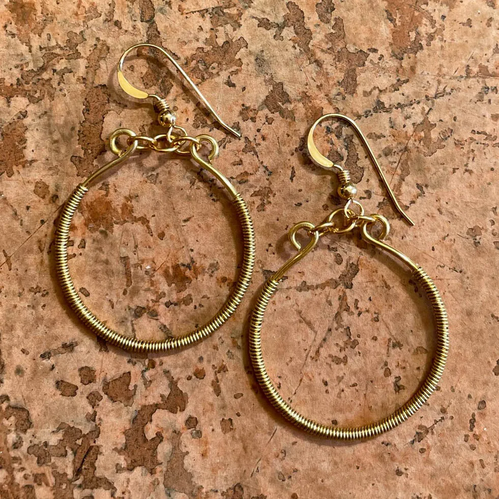 Hoop Earrings Wrapped with Wire (click for colors & sizes) #102