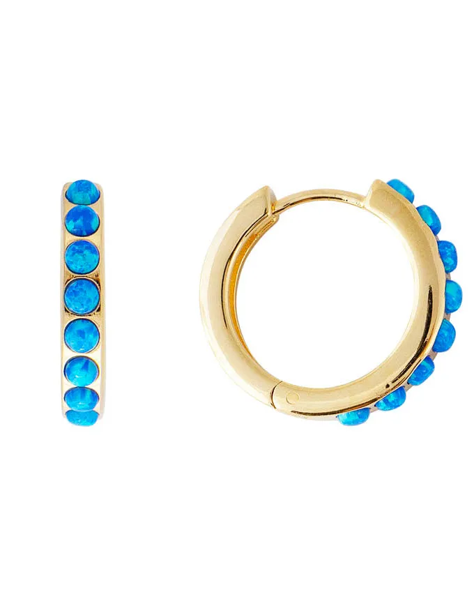 Indigo Opal Midi Hoops