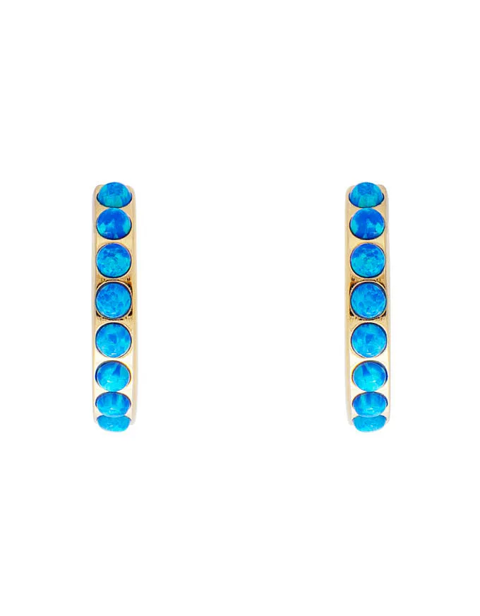 Indigo Opal Midi Hoops