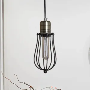 Industrial Black Metal Mini Pendant Light - Stylish Ceiling Fixture for Bedroom