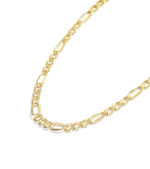 Jewelry Atelier Gold Chain Necklace Collection - 14K Solid Yellow Gold Filled Figaro Chain Necklaces for Women and Men with Different Sizes (2.8mm, 3.7mm, 4.7mm, 5.6mm)