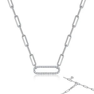 Lafonn Paperclip Diamond Necklace N0239CLP20