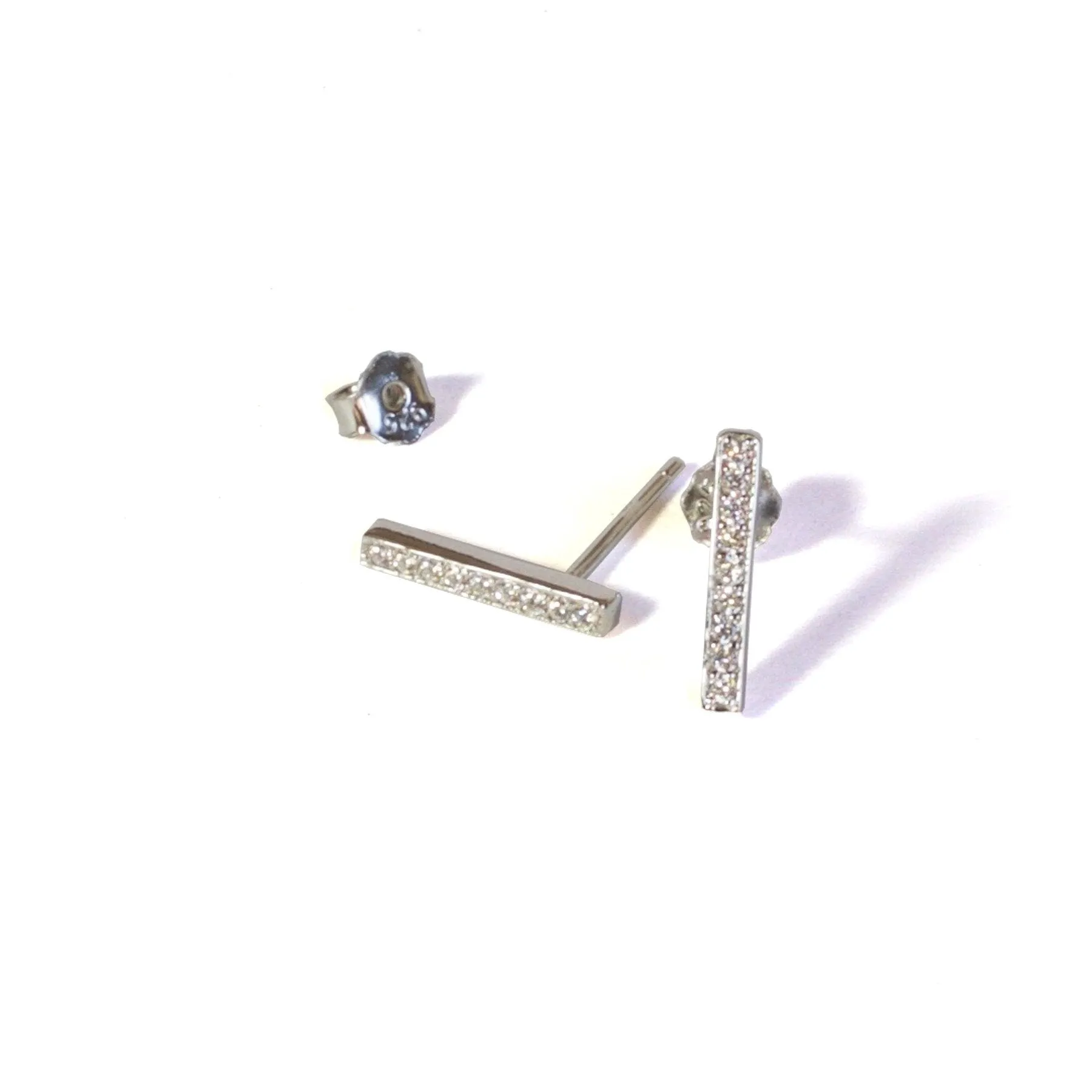 Large CZ Bar Studs