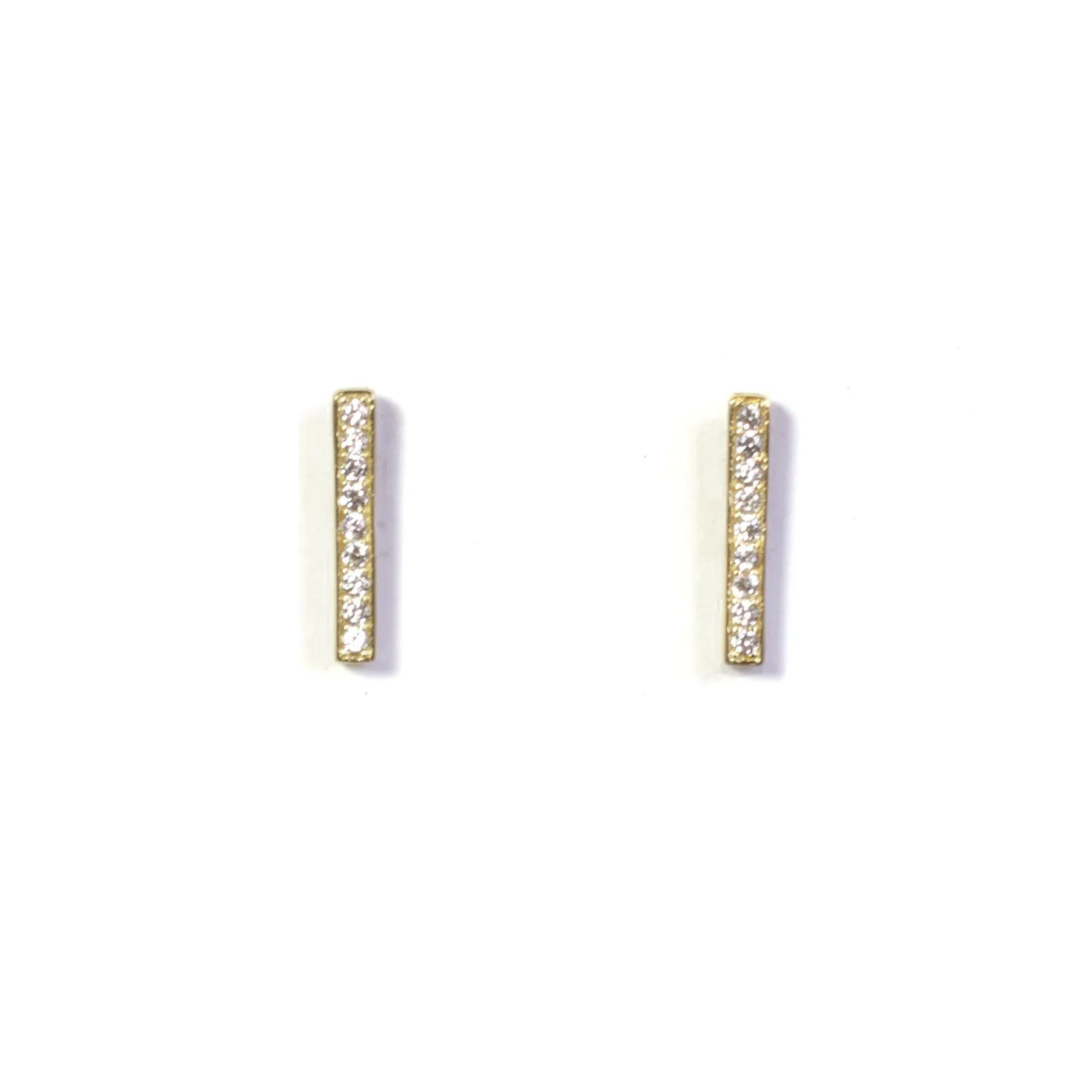 Large CZ Bar Studs