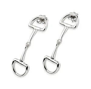 Large Snaffle Bit Earrings, Sterling Silver