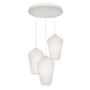 Lola 24 in. 3 Lights Pendant Light White Finish