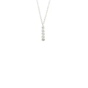 Long Seed Pod Solitaire Silver Necklace