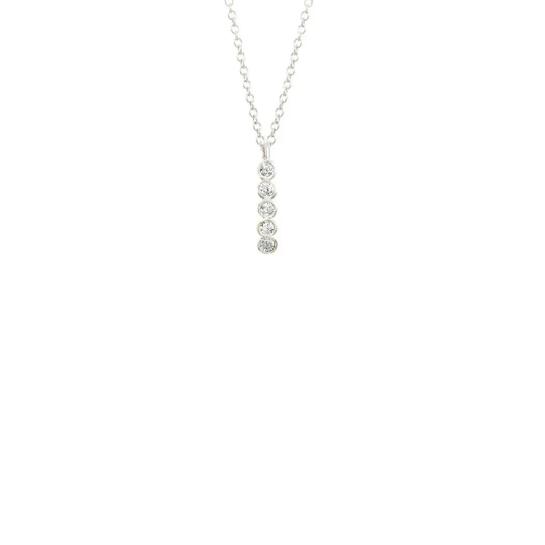 Long Seed Pod Solitaire Silver Necklace