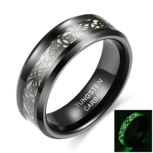 Luminous Dragon Inlay Men's Tungsten Wedding Band