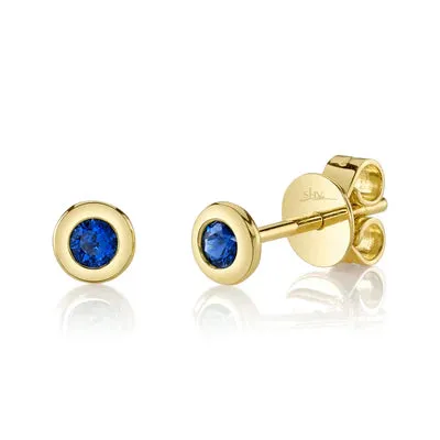 Mini Sapphire Bezel Studs by Shy Creation