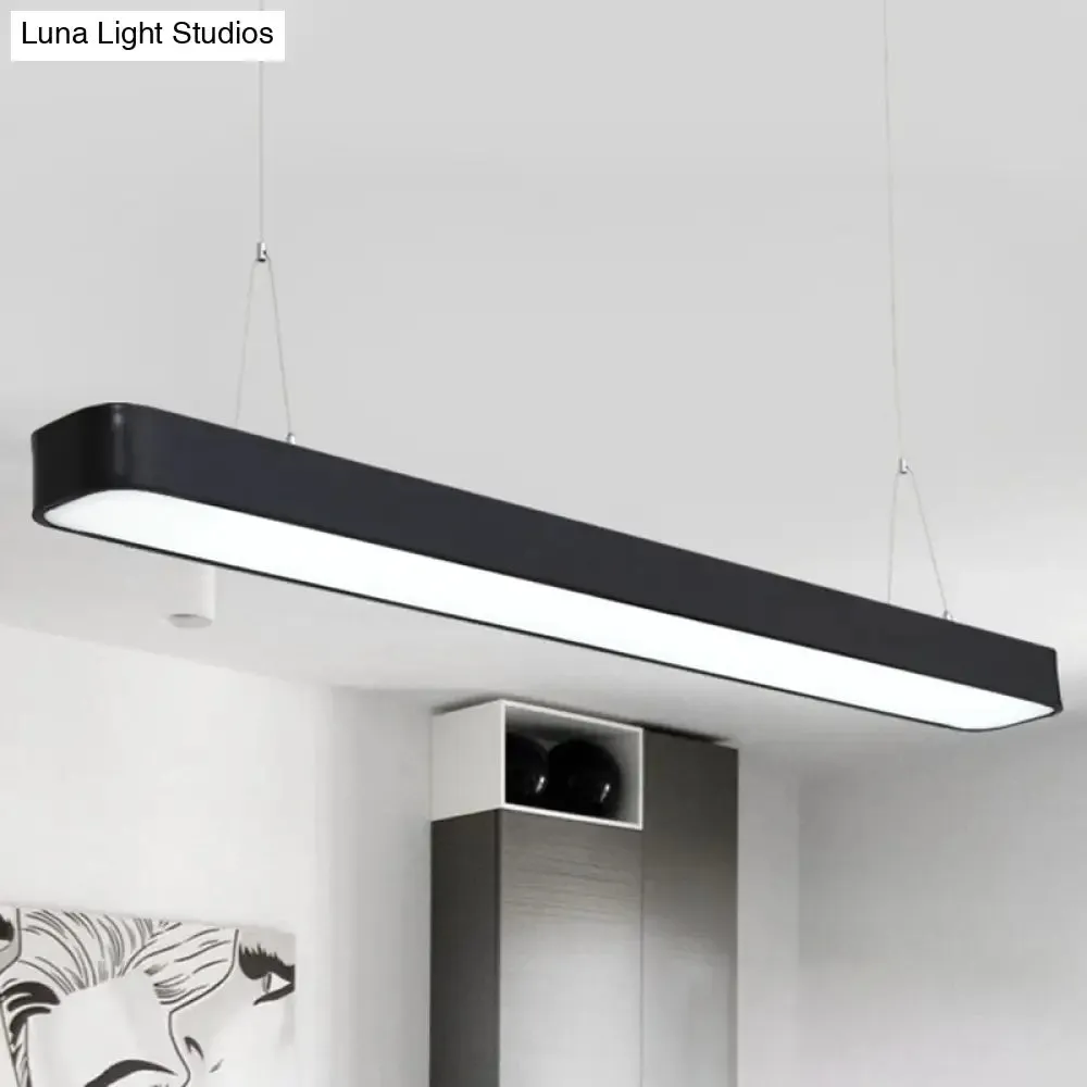 Modern Aluminum Elliptical Suspension Pendant with Integrated LED Ceiling Light - Ideal for Office