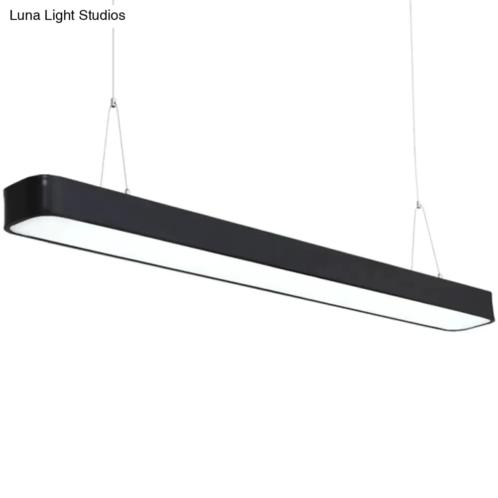 Modern Aluminum Elliptical Suspension Pendant with Integrated LED Ceiling Light - Ideal for Office