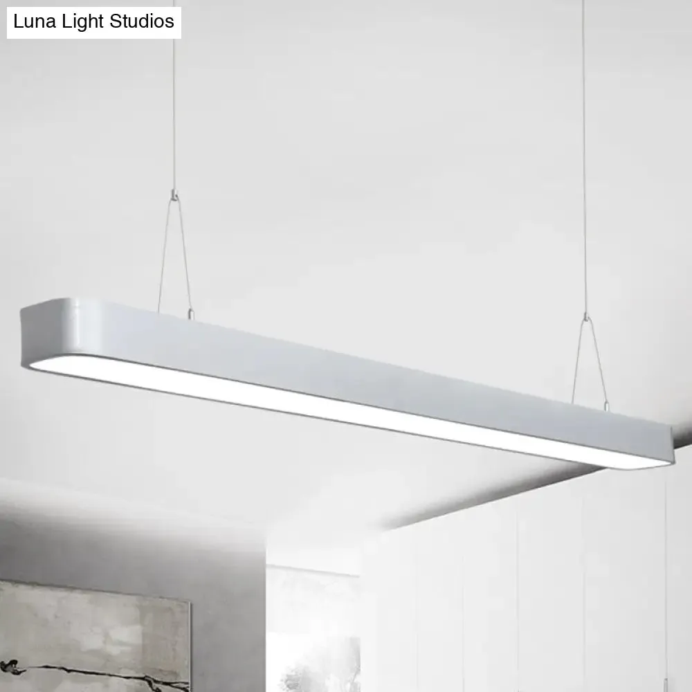 Modern Aluminum Elliptical Suspension Pendant with Integrated LED Ceiling Light - Ideal for Office