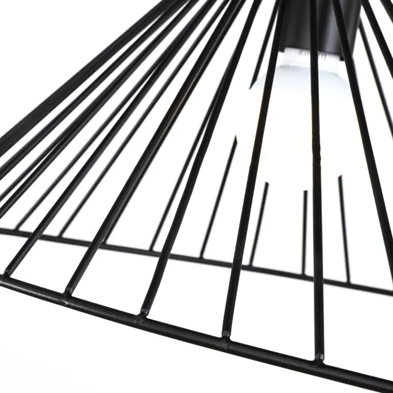 Modern Black Wire Caged Pendant Light for Dining Room Ceiling with 1 Bulb