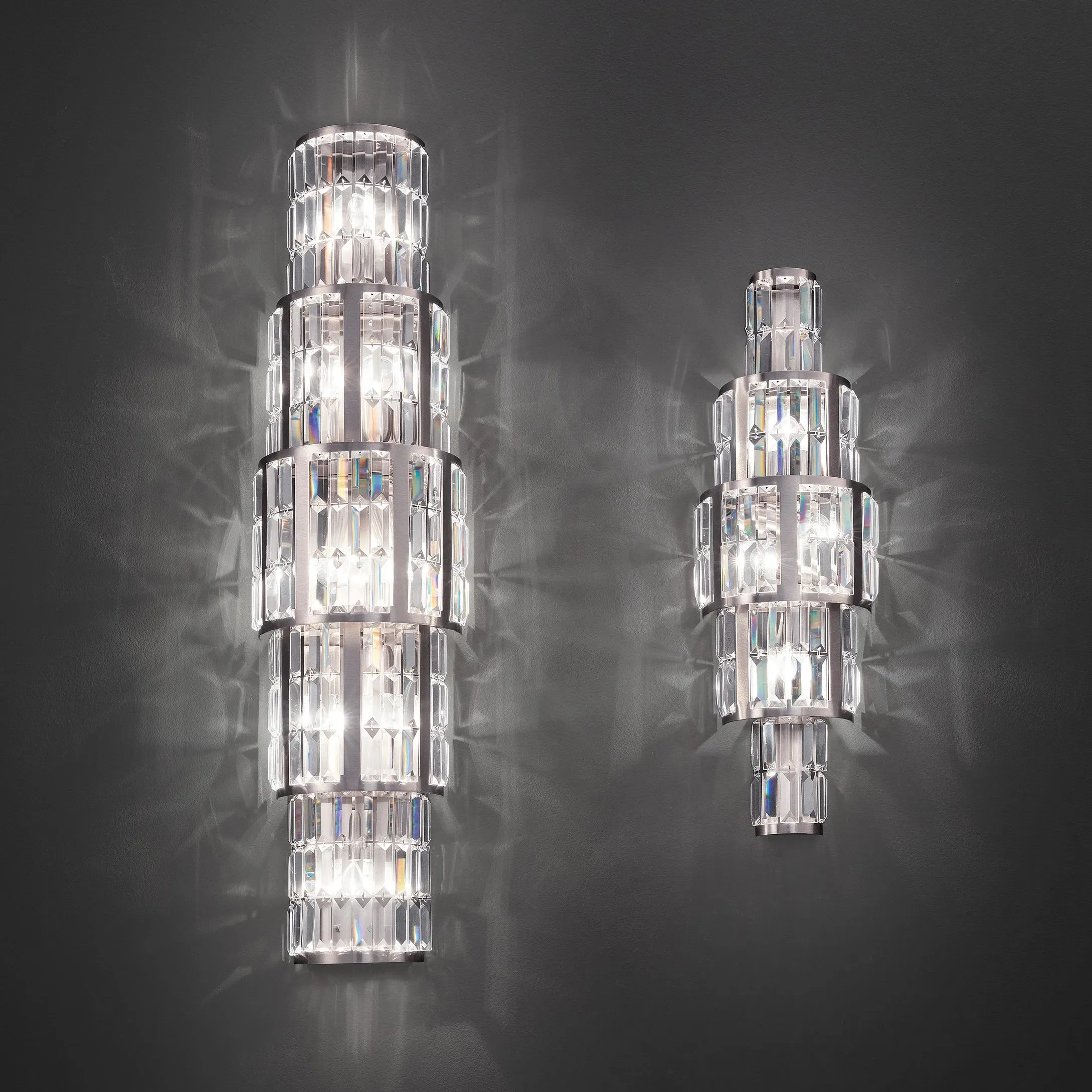 Modern Tiered Cut Crystal Wall Light