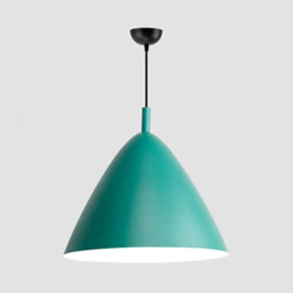 Nordic Candy Colored Pendant Pyramid Shade - 10.5/13/16 Inch - Aluminum Hanging Light for Cafe