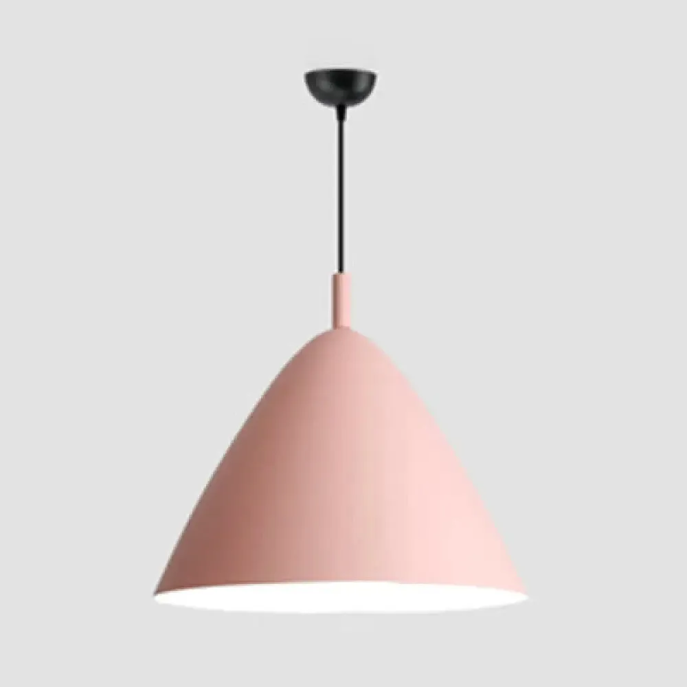 Nordic Candy Colored Pendant Pyramid Shade - 10.5/13/16 Inch - Aluminum Hanging Light for Cafe