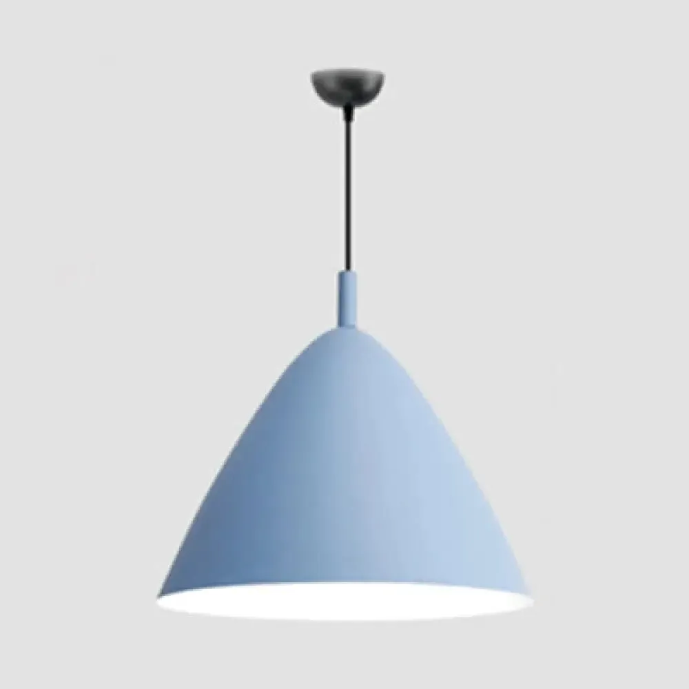 Nordic Candy Colored Pendant Pyramid Shade - 10.5/13/16 Inch - Aluminum Hanging Light for Cafe