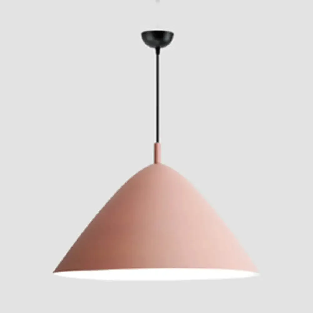 Nordic Candy Colored Pendant Pyramid Shade - 10.5/13/16 Inch - Aluminum Hanging Light for Cafe