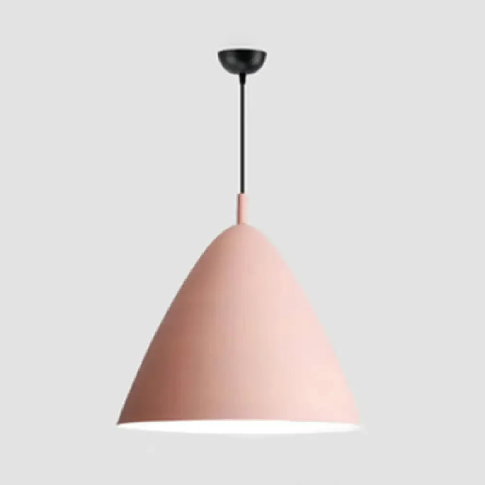 Nordic Candy Colored Pendant Pyramid Shade - 10.5/13/16 Inch - Aluminum Hanging Light for Cafe