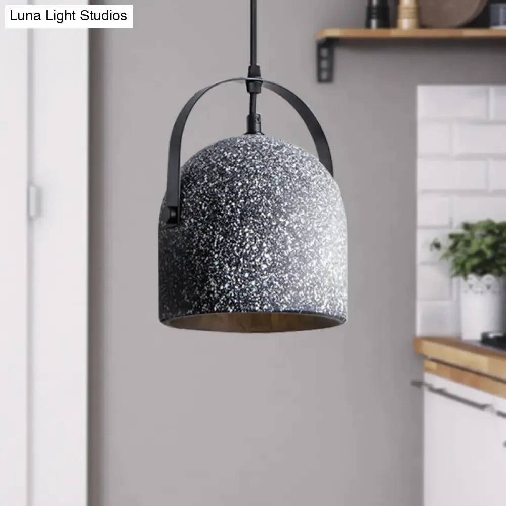 Nordic Cement Dome Pendant Light - 1 Light, Black/Gray/White