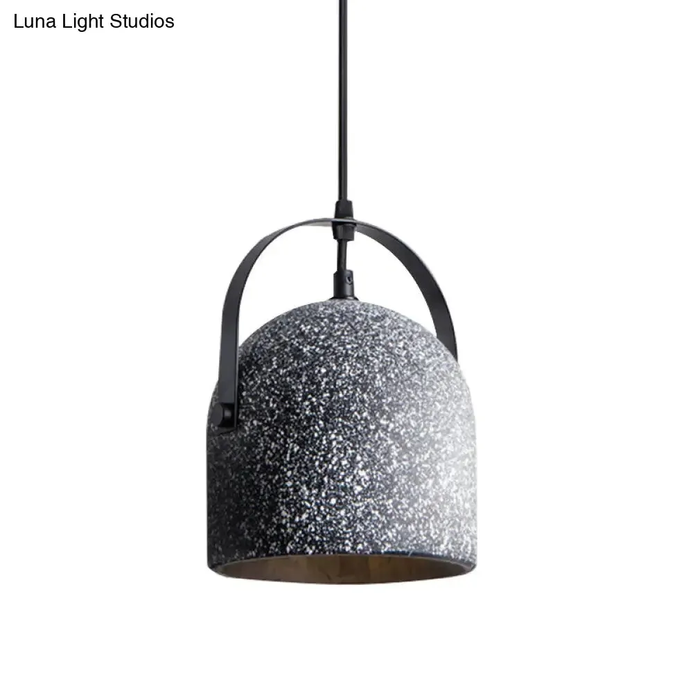 Nordic Cement Dome Pendant Light - 1 Light, Black/Gray/White