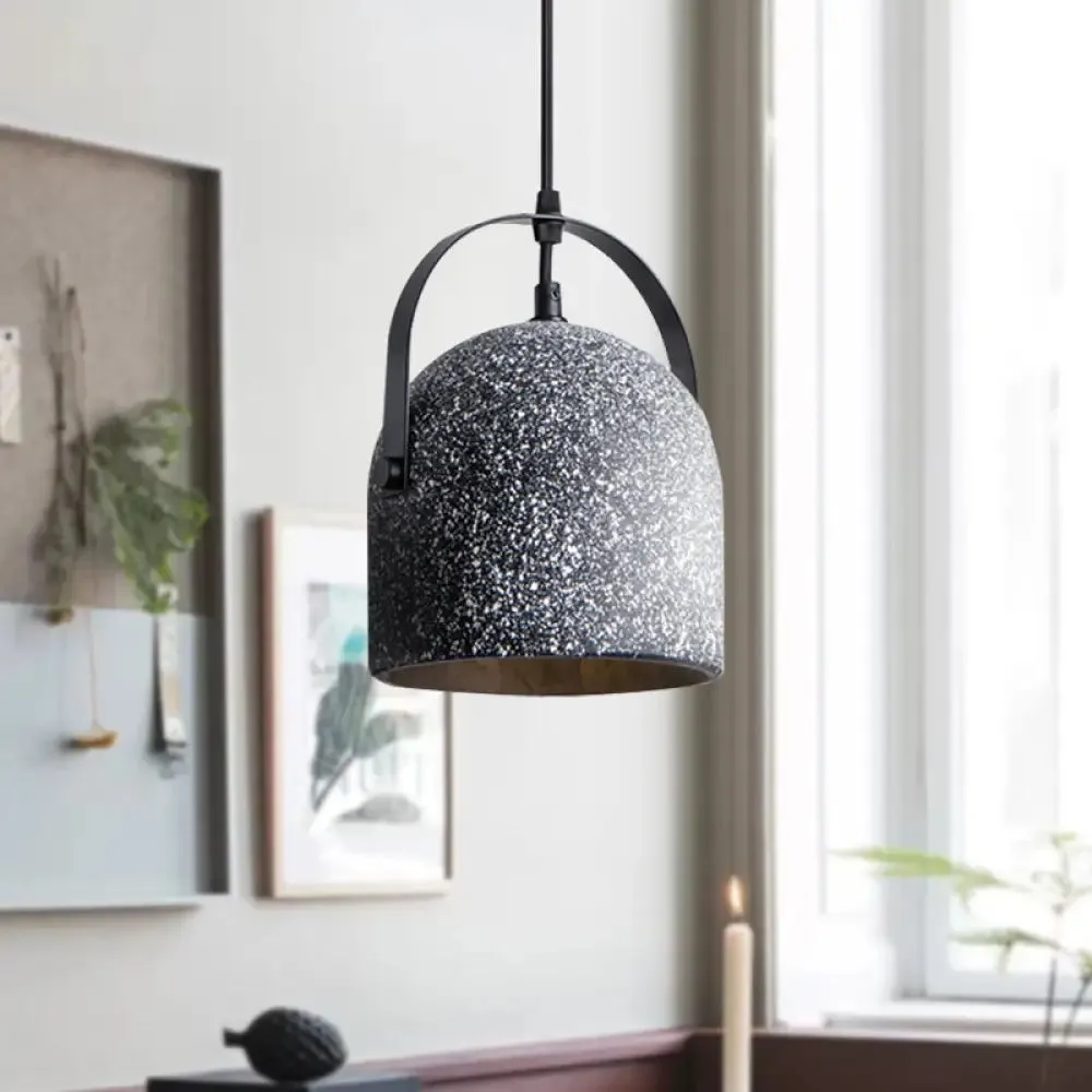 Nordic Cement Dome Pendant Light - 1 Light, Black/Gray/White