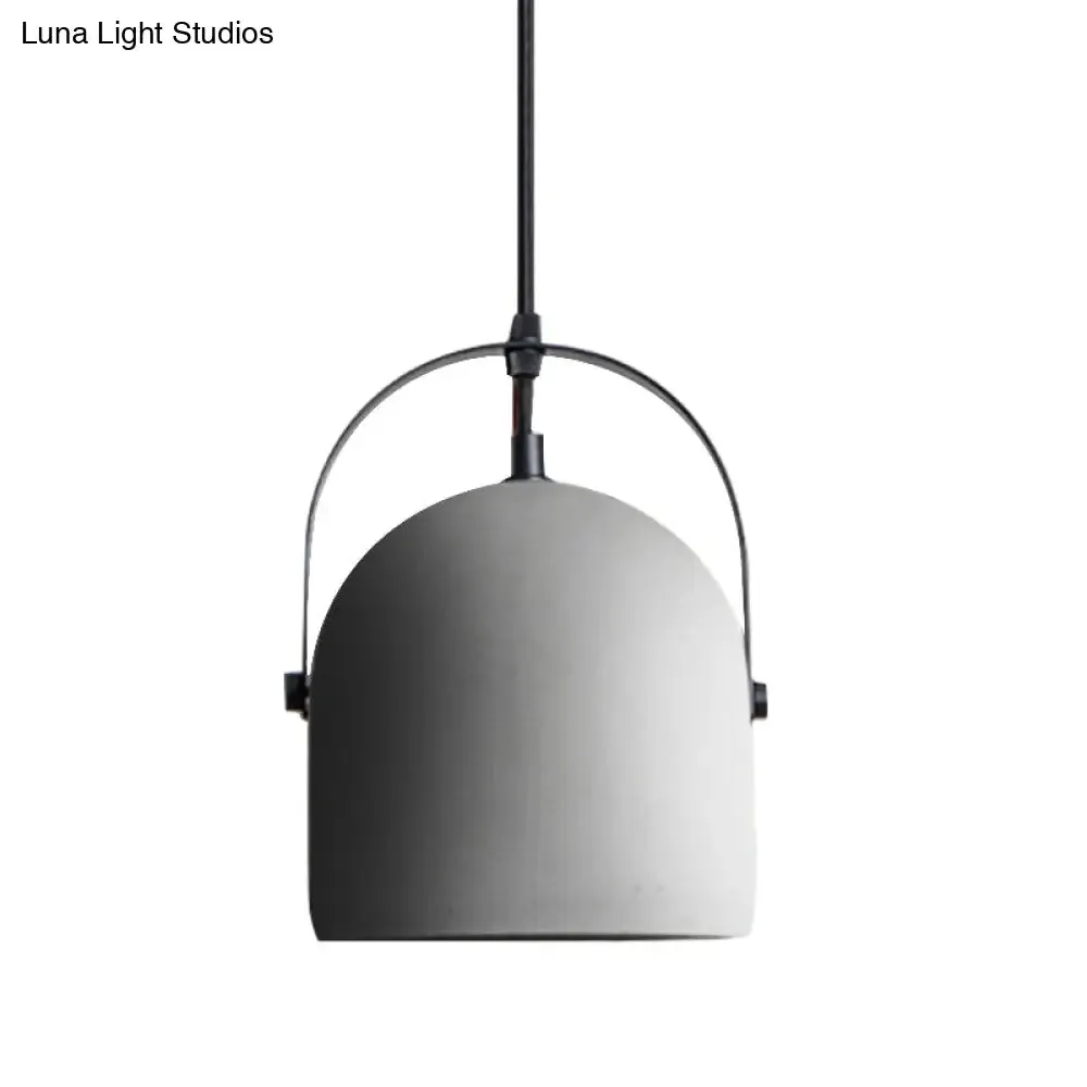 Nordic Cement Dome Pendant Light - 1 Light, Black/Gray/White