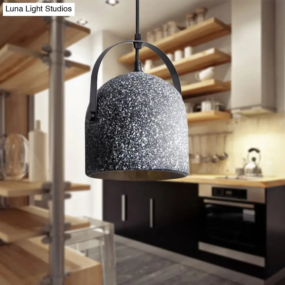 Nordic Cement Dome Pendant Light - 1 Light, Black/Gray/White