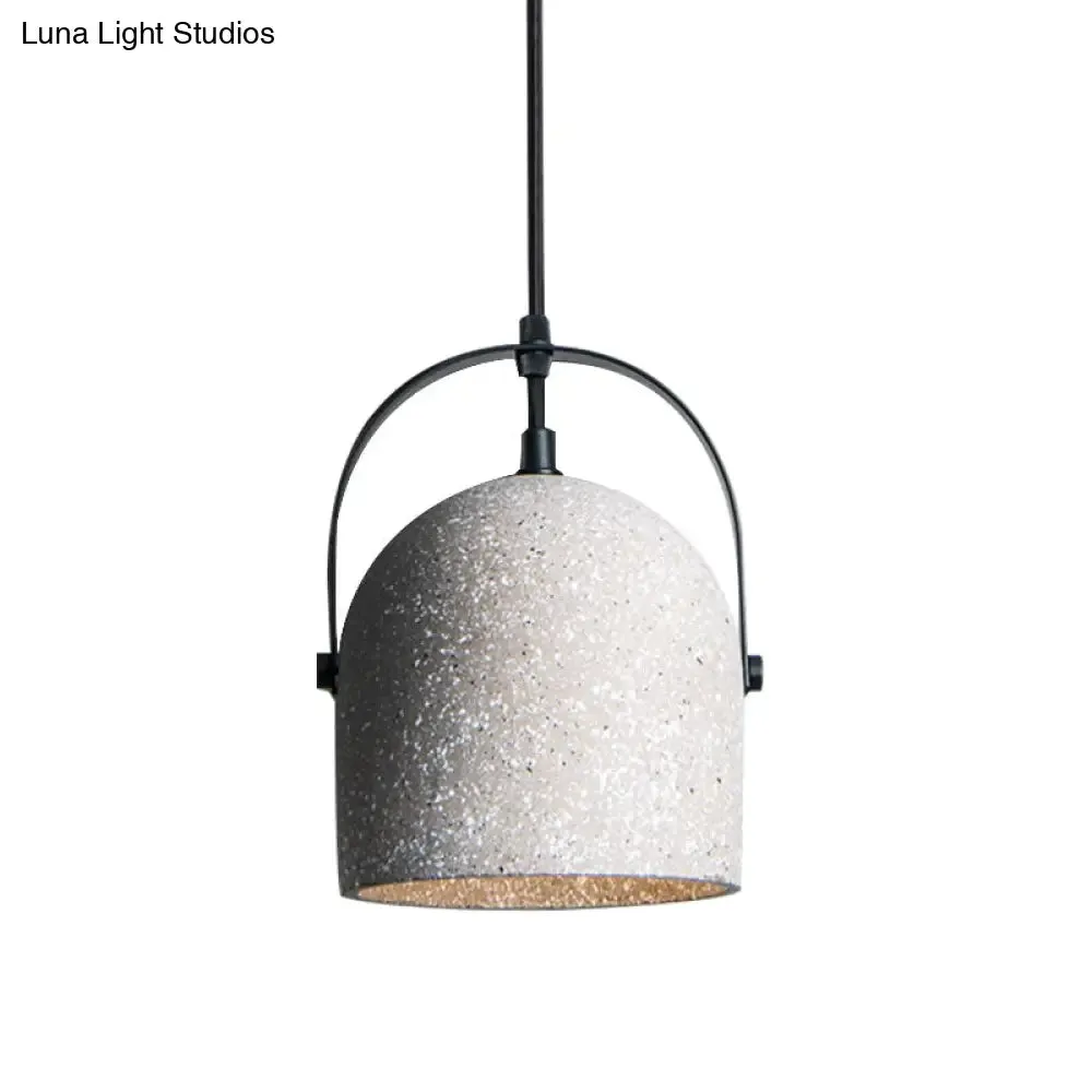 Nordic Cement Dome Pendant Light - 1 Light, Black/Gray/White