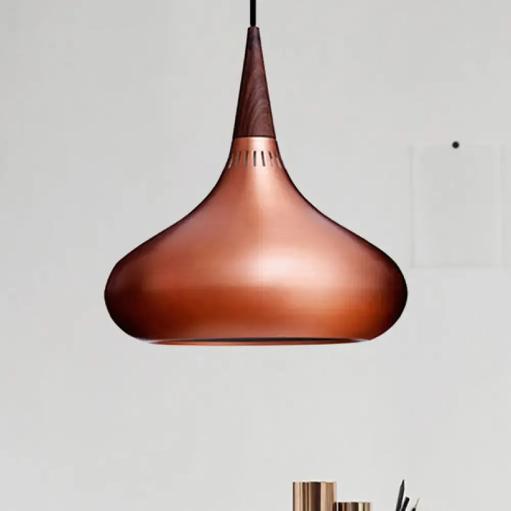 Nordic Teardrop Pendant Lighting - 8"/11"/12"W - Metal - 1 Light - Black/White/Pink