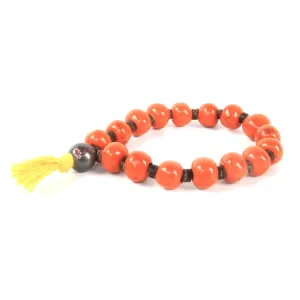 Orange Yellow Tassel Clay Bracelet