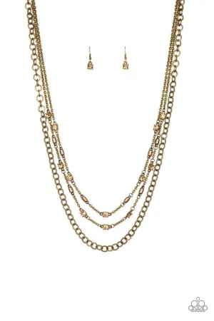 Paparazzi Necklace ~ Metro Mixer - Brass