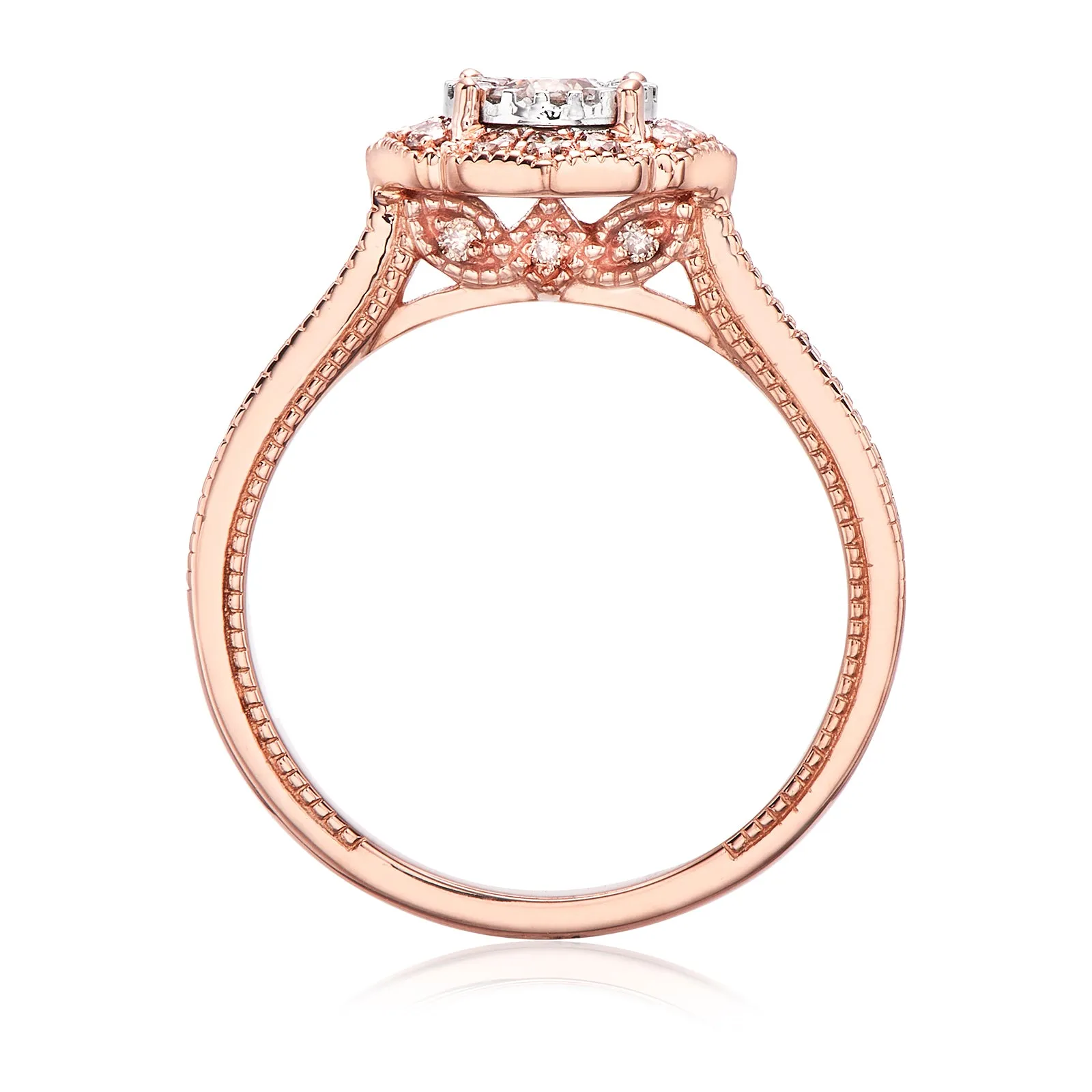 Paris 14ct Rose Gold with Round Brilliant Cut 1/2 CARAT tw of Diamond Engagement Ring