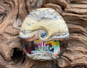 Pastel Silver Organic Lampwork Focal Bead SRA