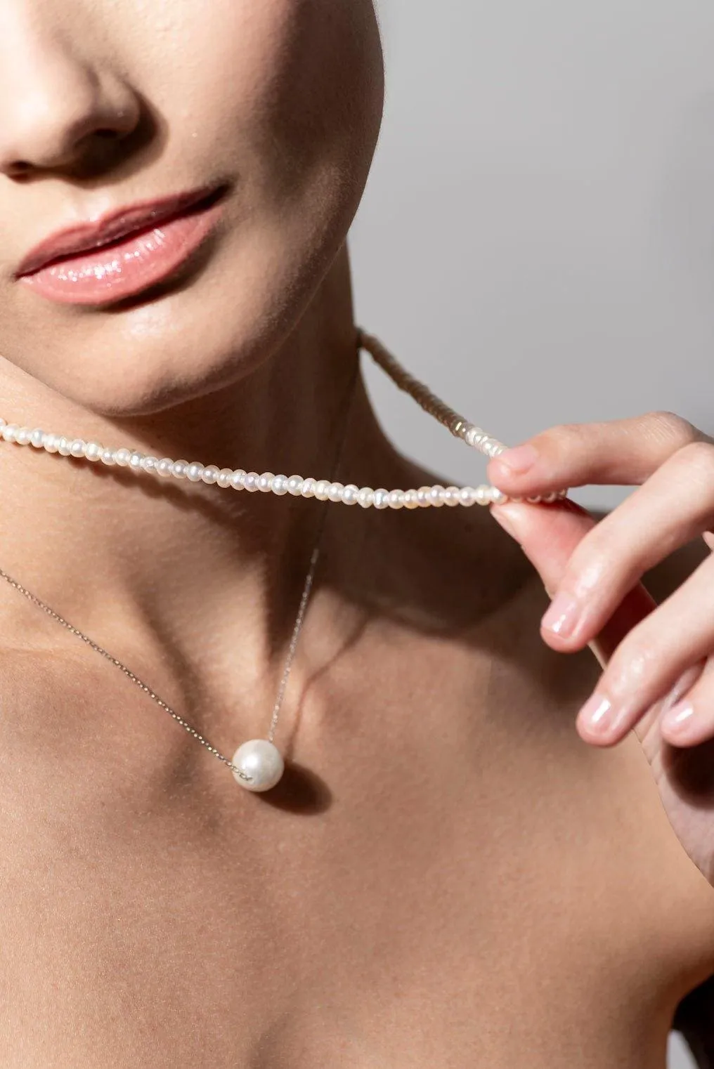 Pearl Necklace Beautiful Silver