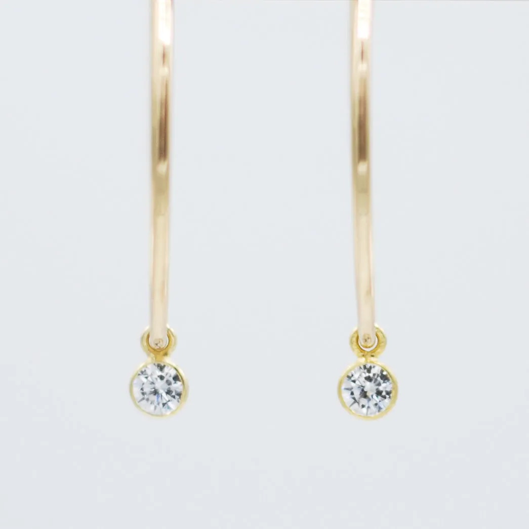 Petite Cubic Zirconia Hoop Drops