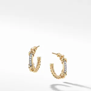 Petite Helena Hoop Earrings in 18K Yellow Gold with Diamonds