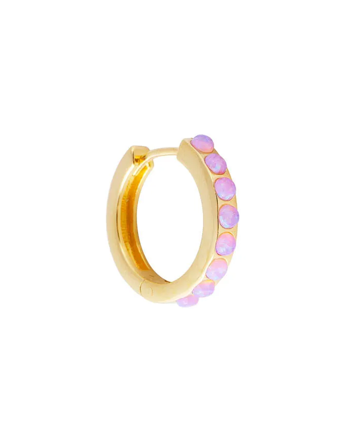 Pink Opal Crystal Midi Hoops