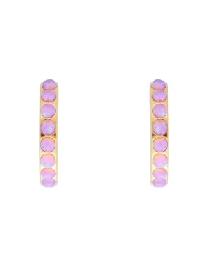 Pink Opal Crystal Midi Hoops