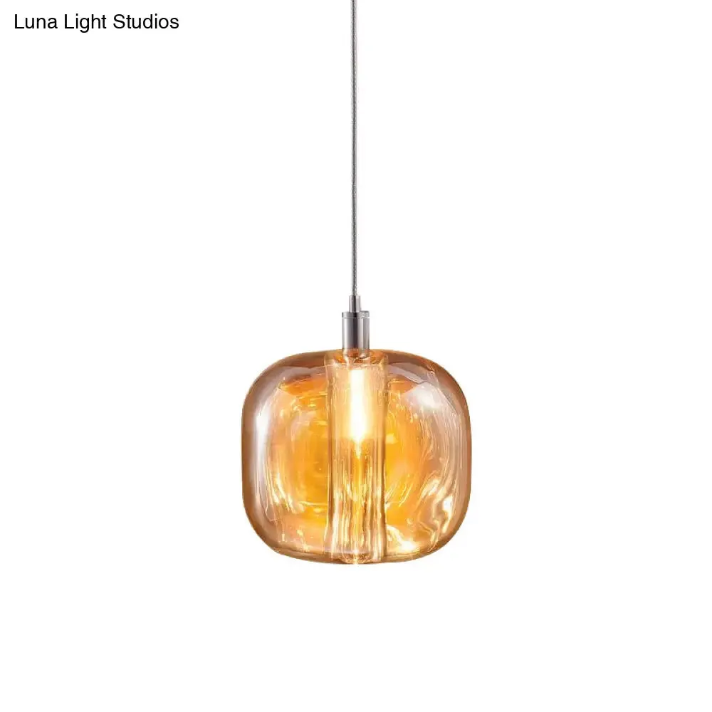 Postmodern Blown Glass Pendant Light with LED - Ideal for Commercial Stores