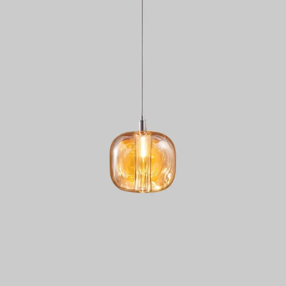 Postmodern Blown Glass Pendant Light with LED - Ideal for Commercial Stores