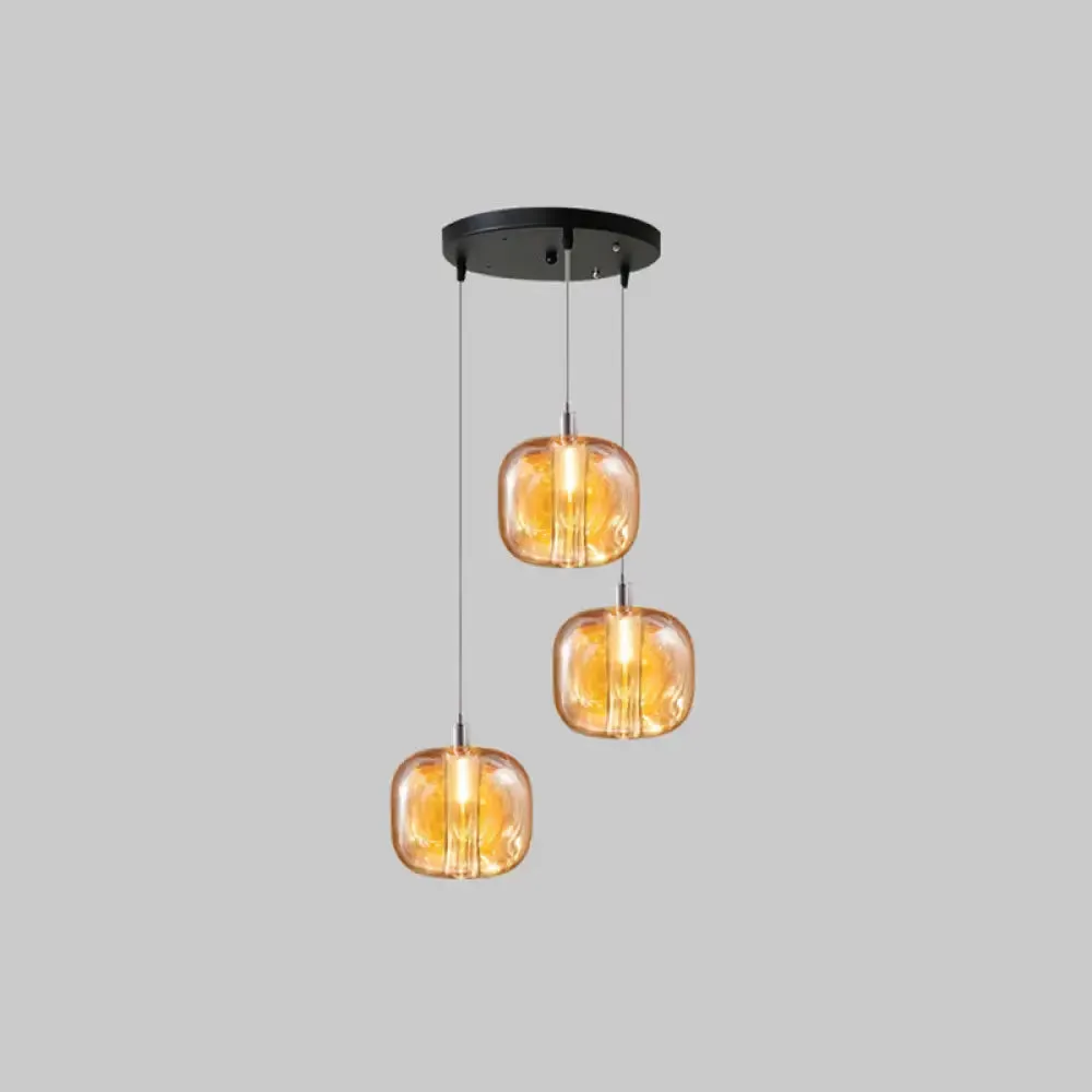 Postmodern Blown Glass Pendant Light with LED - Ideal for Commercial Stores