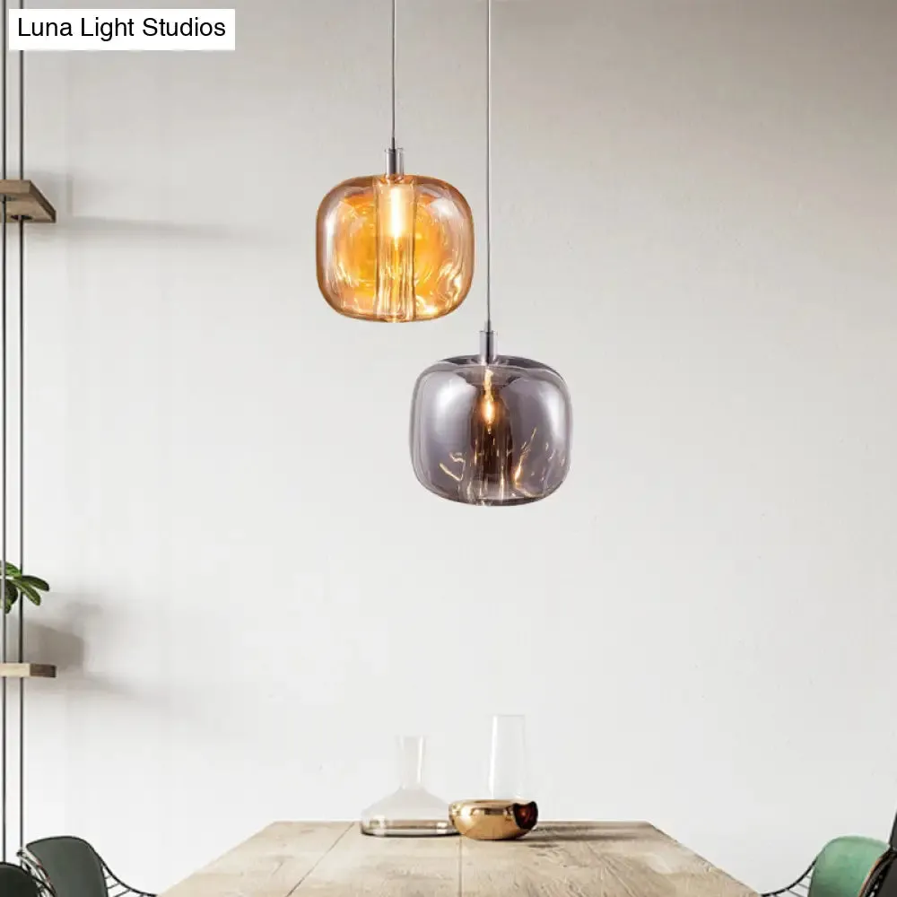 Postmodern Blown Glass Pendant Light with LED - Ideal for Commercial Stores